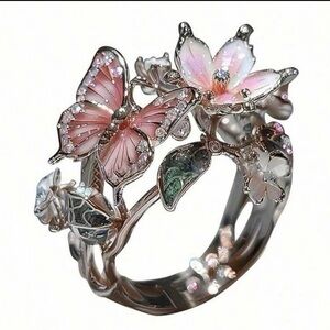 Delicate Shiny Butterfly Open adjustable Ring – Elegant Women’s Fashion Jewelry